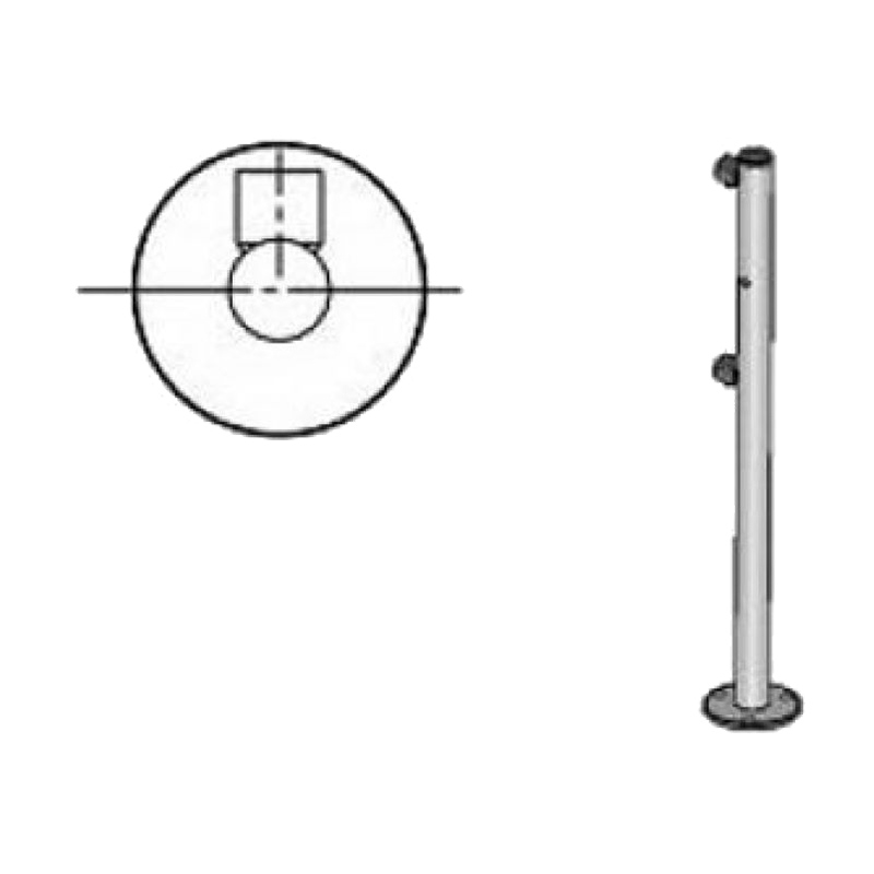 Стойка L-образная (фиксатор, 2 муфты слева): Общий вид